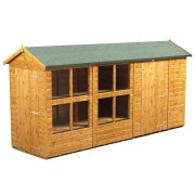 Power 14x4 Apex Combined Potting Shed with 6ft Storage Section